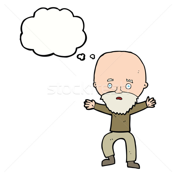 cartoon panicking old man with thought bubble Stock photo © lineartestpilot