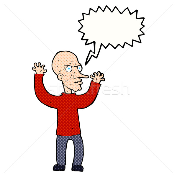 cartoon mean man with speech bubble Stock photo © lineartestpilot