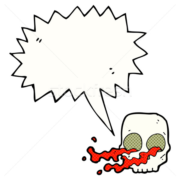cartoon gross skull with speech bubble Stock photo © lineartestpilot