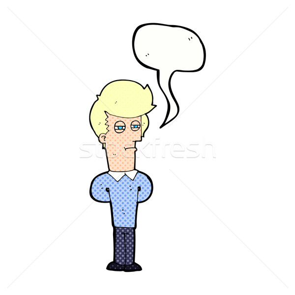 cartoon jaded man with speech bubble Stock photo © lineartestpilot