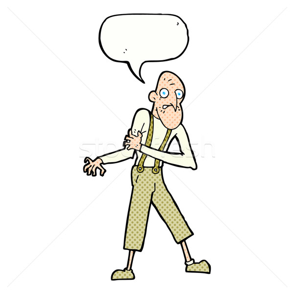 Cartoon старик сердечный приступ речи пузырь стороны человека Сток-фото © lineartestpilot