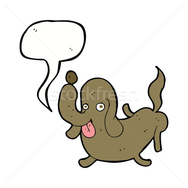 cartoon dog sticking out tongue with speech bubble Stock photo © lineartestpilot