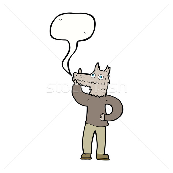 cartoon werewolf with idea with speech bubble Stock photo © lineartestpilot