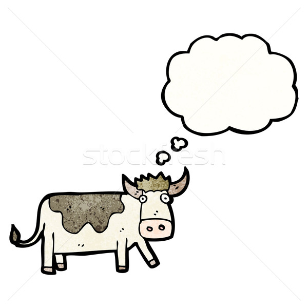 Сток-фото: Cartoon · корова · мысли · пузырь · текстуры · стороны · счастливым