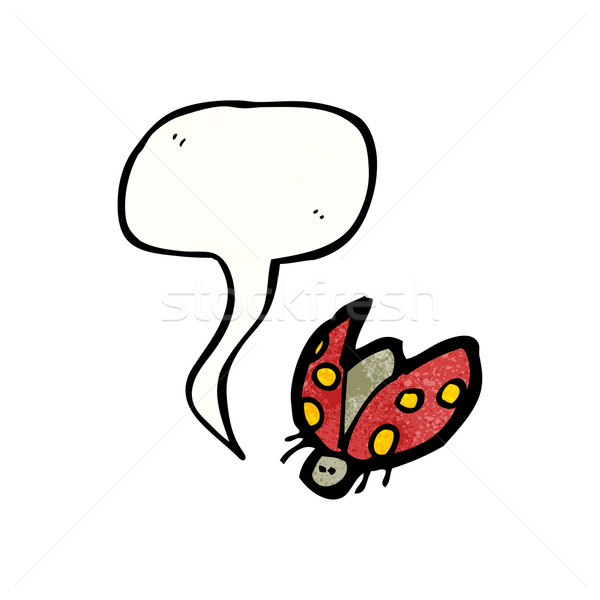 Cartoon coccinelle parler rétro dessin bug [[stock_photo]] © lineartestpilot