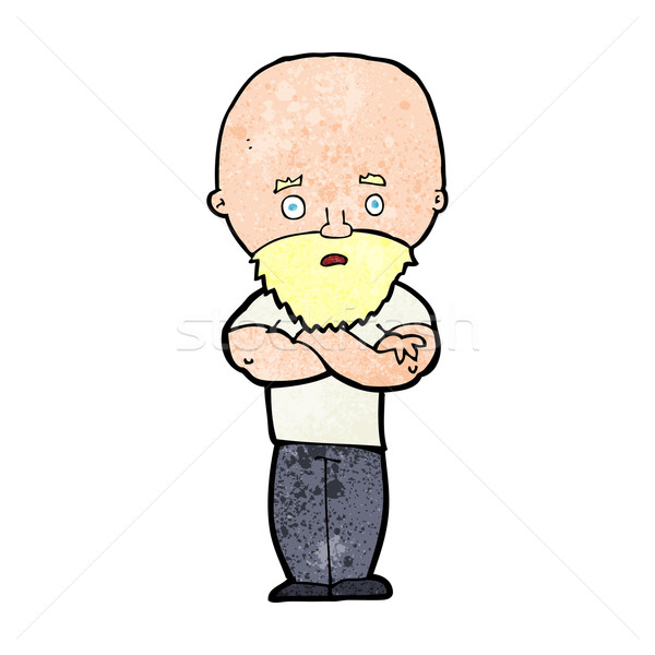 Desenho animado careca homem barba projeto Foto stock © lineartestpilot