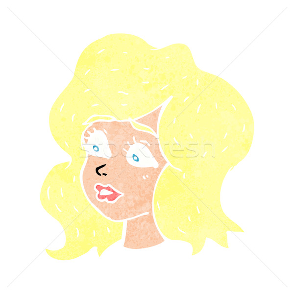 Stock photo: cartoon woman looking concerned