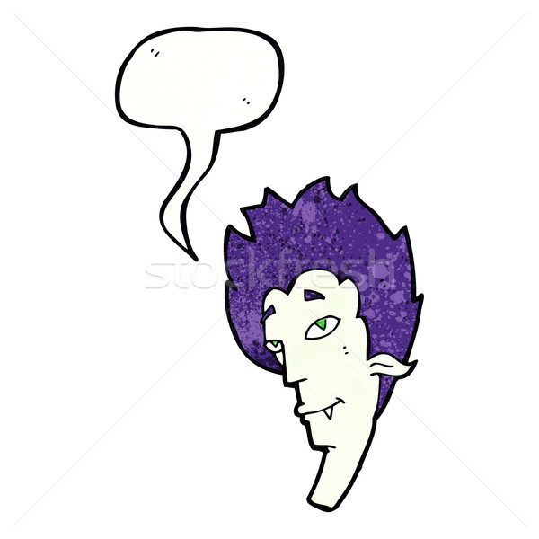 cartoon vampire head with thought bubble Stock photo © lineartestpilot