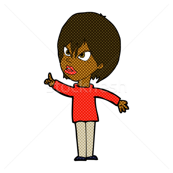 Komische cartoon vrouw ruzie retro Stockfoto © lineartestpilot