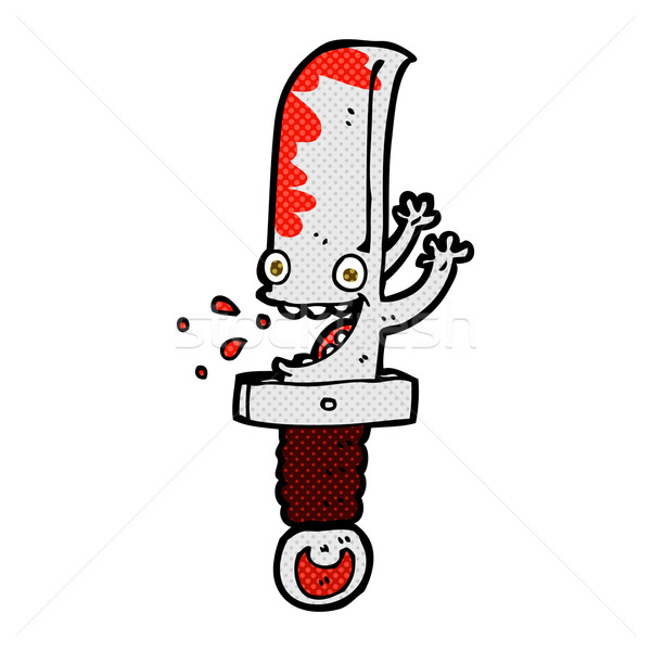 çılgın bıçak komik Retro Stok fotoğraf © lineartestpilot