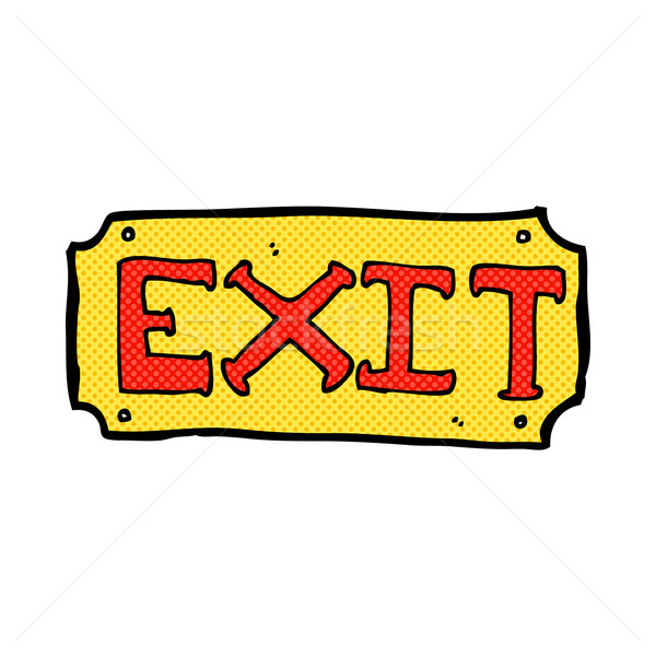 [[stock_photo]]: Dessinées · cartoon · exit · sign · rétro · style