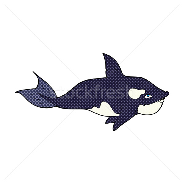 Komik karikatür katil balina Retro Stok fotoğraf © lineartestpilot