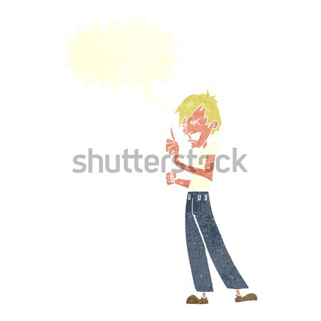 Rajz mérges férfi veszekedik szövegbuborék kéz Stock fotó © lineartestpilot