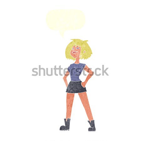 cartoon capable woman with speech bubble Stock photo © lineartestpilot