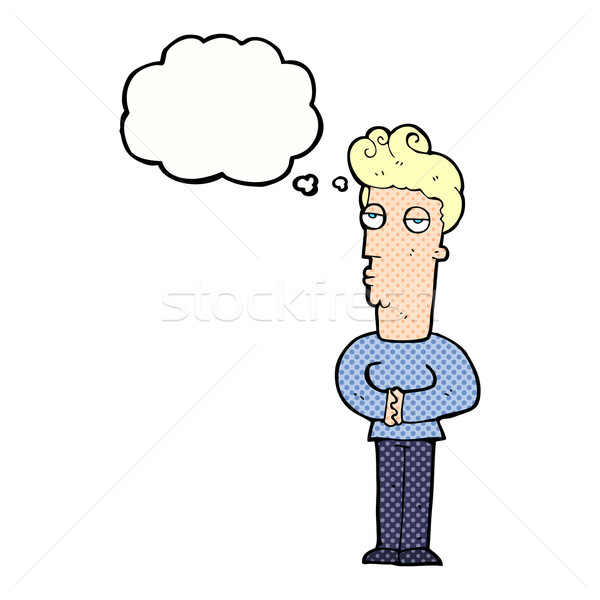 Cartoon arrogante uomo bolla di pensiero mano design Foto d'archivio © lineartestpilot