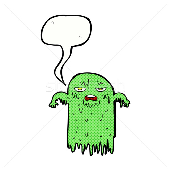 cartoon slimy ghost with speech bubble Stock photo © lineartestpilot