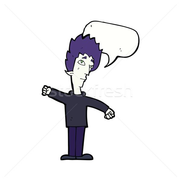 Cartoon вампир человека речи пузырь стороны дизайна Сток-фото © lineartestpilot