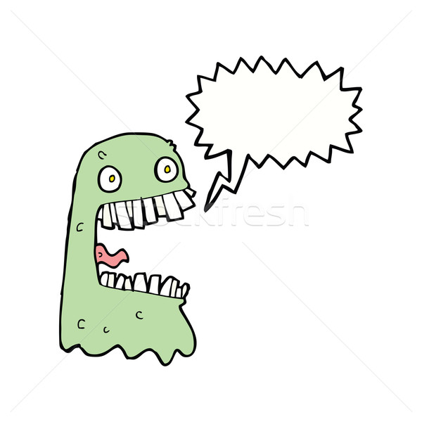 cartoon gross ghost with speech bubble Stock photo © lineartestpilot