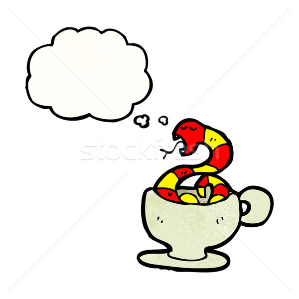 Karikatur Schlange Teetasse Textur Hand glücklich Stock foto © lineartestpilot