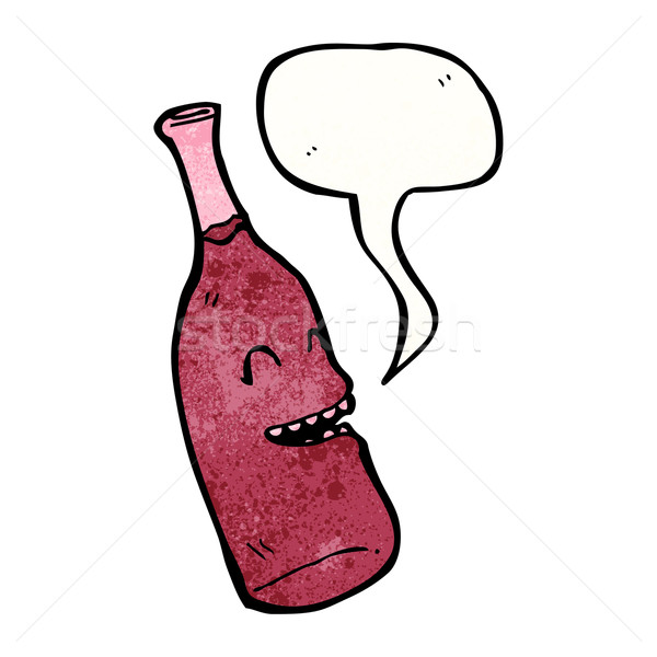 Cartoon бутылку вина лице вино бутылку говорить Сток-фото © lineartestpilot