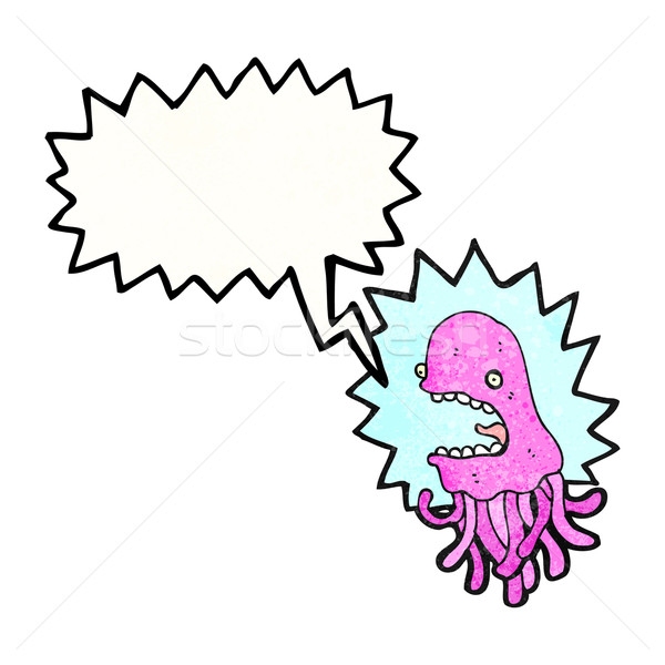 Desen animat meduză retro desen drăguţ ilustrare Imagine de stoc © lineartestpilot