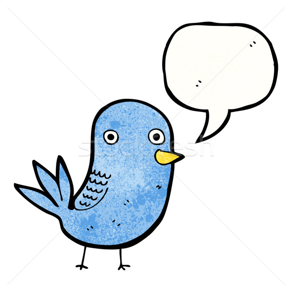 Tvittelés madár rajz retro rajz énekel Stock fotó © lineartestpilot