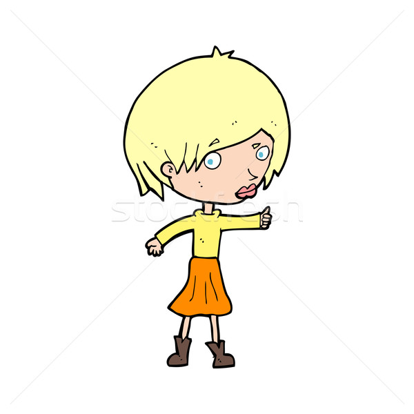 cartoon woman raising eyebrow Stock photo © lineartestpilot