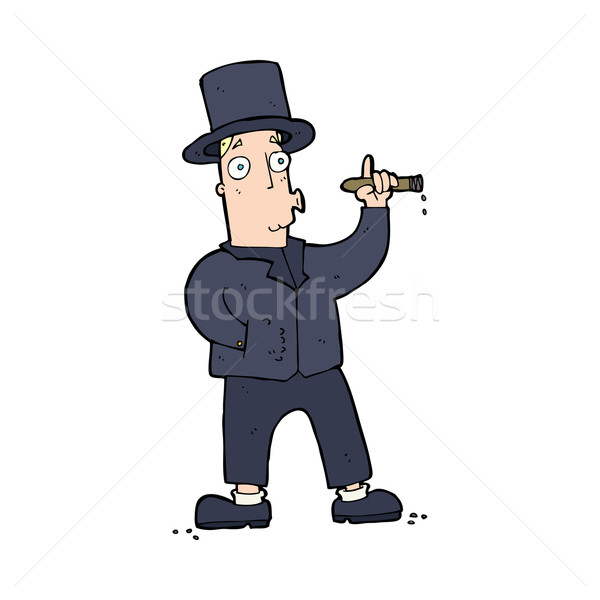 Desen animat fumat domn mână om proiect Imagine de stoc © lineartestpilot
