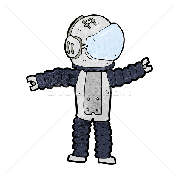 Desen animat astronaut om proiect artă retro Imagine de stoc © lineartestpilot