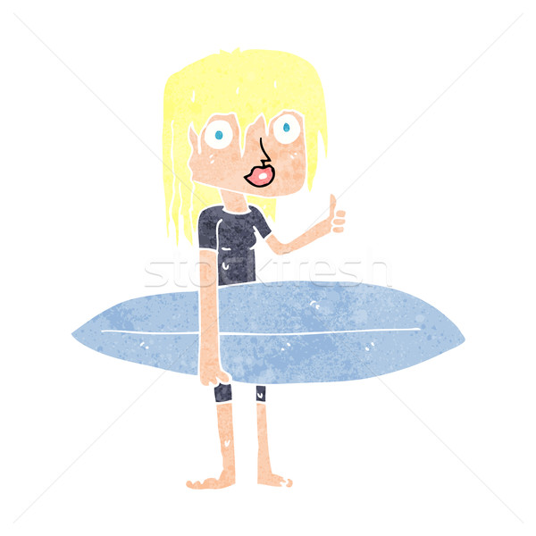 Cartoon surfer ragazza donna design arte Foto d'archivio © lineartestpilot