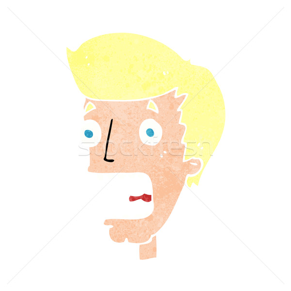 Cartoon испуганный человека стороны дизайна Crazy Сток-фото © lineartestpilot