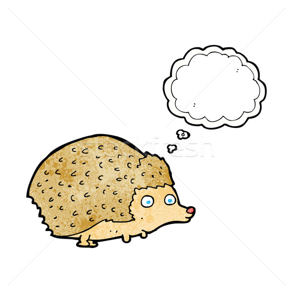 cartoon hedgehog with thought bubble Stock photo © lineartestpilot