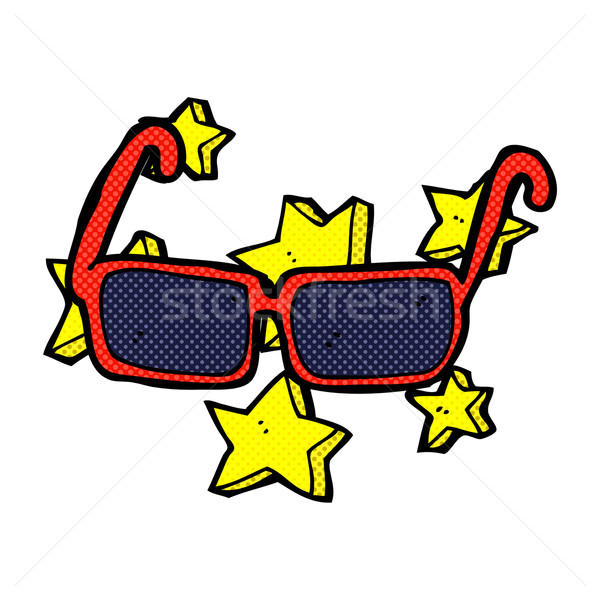 Comic desen animat scump ochelari de soare retro Imagine de stoc © lineartestpilot
