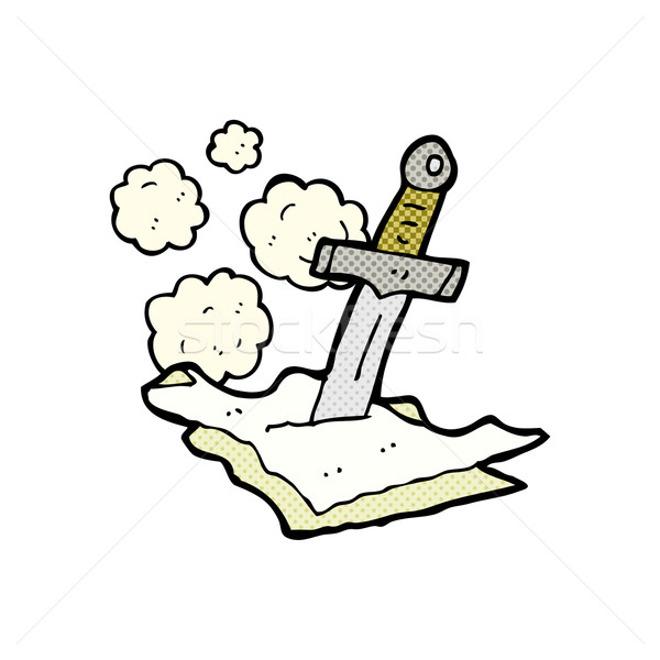 comic cartoon dagger in papers Stock photo © lineartestpilot