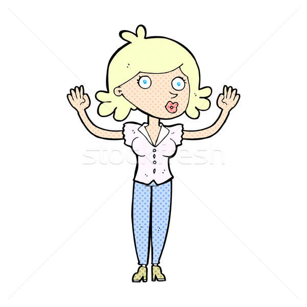 comic cartoon woman surrendering Stock photo © lineartestpilot