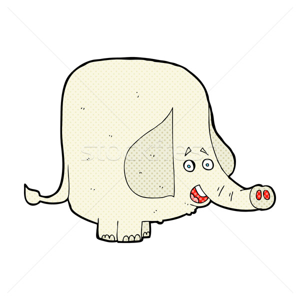 Komiks cartoon szczęśliwy słoń retro komiks Zdjęcia stock © lineartestpilot