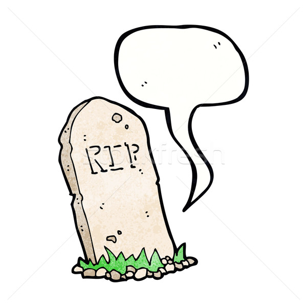 cartoon spooky grave with speech bubble Stock photo © lineartestpilot