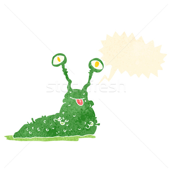 cartoon gross slug with speech bubble Stock photo © lineartestpilot