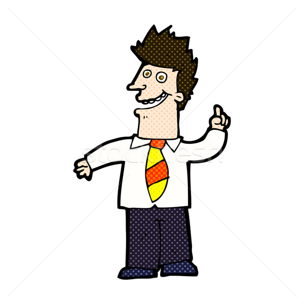 comic cartoon man with good idea Stock photo © lineartestpilot