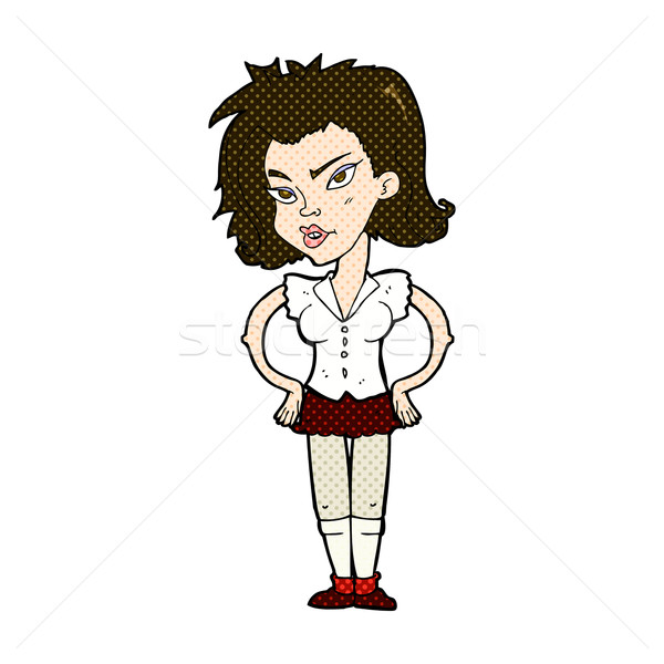 comic cartoon woman with hands on hips Stock photo © lineartestpilot