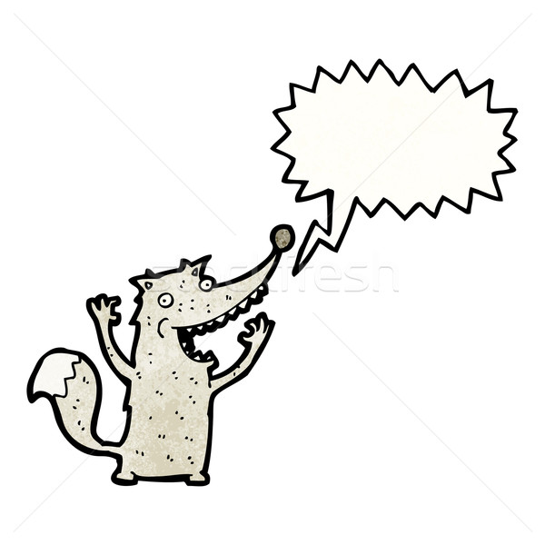 Cartoon excité loup rétro dessin cute [[stock_photo]] © lineartestpilot