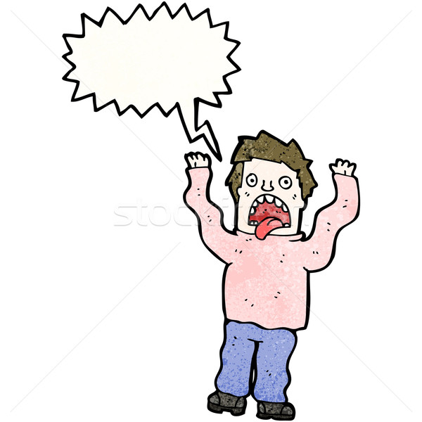 Cartoon przerażony człowiek retro rysunek mężczyzna Zdjęcia stock © lineartestpilot