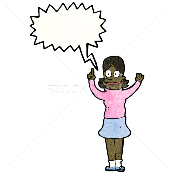 cartoon clever woman with speech bubble Stock photo © lineartestpilot