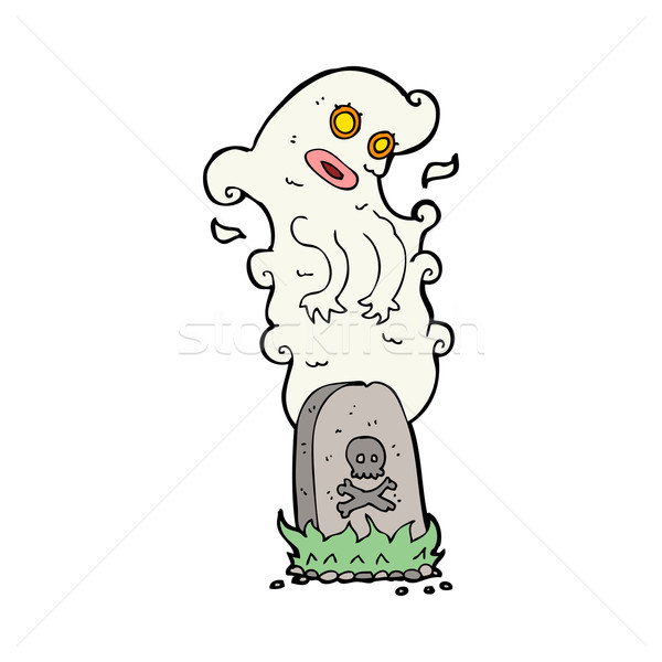 Cartoon Ghost серьезную стороны дизайна Сток-фото © lineartestpilot
