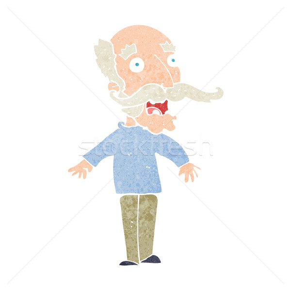 cartoon old man gasping in surprise Stock photo © lineartestpilot