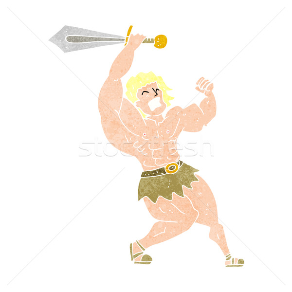 cartoon barbarian hero Stock photo © lineartestpilot
