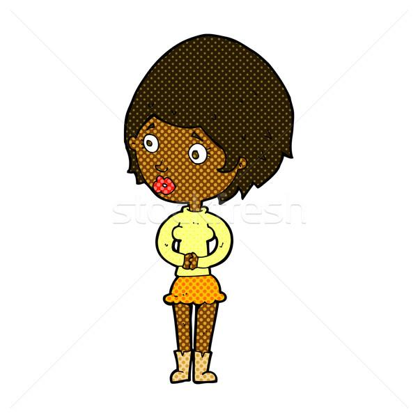 comic cartoon concerned woman Stock photo © lineartestpilot