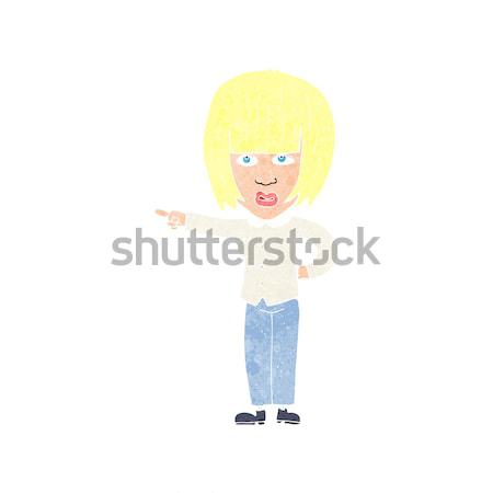 cartoon nervous boy with thought bubble Stock photo © lineartestpilot
