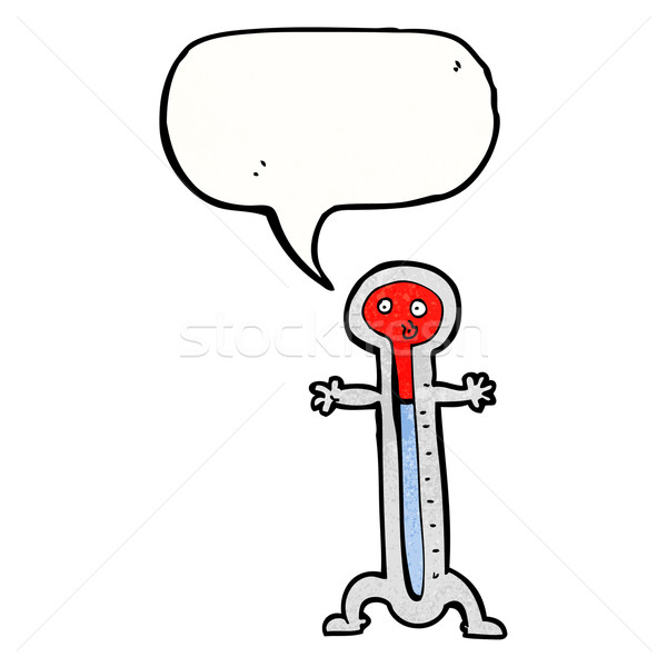 Cartoon thermomètre bulle main design art [[stock_photo]] © lineartestpilot