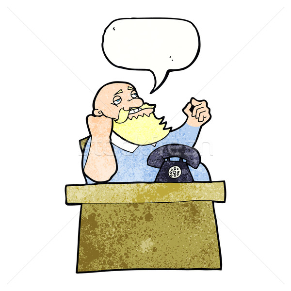 cartoon arrogant boss man with speech bubble Stock photo © lineartestpilot